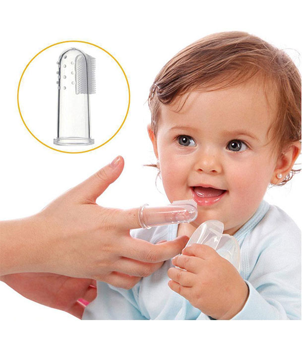 Silicone Baby Finger Tooth Tongue Cleaner Brush with Box 1 Pcs